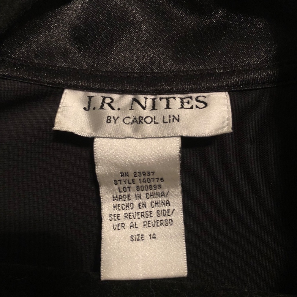 Gorgeous Black Velvet Top/High-Quality Rhinestone. Black Satin Collar/Cuffs - Picture 3 of 4